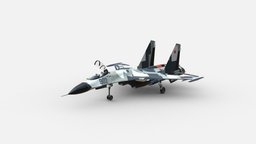 3d Model of the Russian fighter aircraft fighter, russian, force, aircraft, 902, su-35, 3d, model, air, plane, war, su-35bm