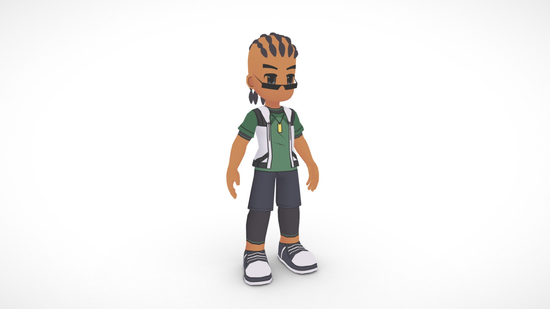 Anime chibi style - Dan features:


Made in Blender version 3.3.1



👧 Character polygons: 5,900 Triangles | 3,054 Verts



Rigged model (❌ No hair bones,  ✔️ Yes IK bones,✔️ T-pose included)

1 facial (Mesh)

2 Materials

2 Textures x512, 1024 and 2048 resolution


🧾️ Terms of use



Can be used for commercial purposes for animations or in video game development.

Do not re-distribute the character in any form.


Any fault or error with the model?


Do you have a problem with this model, maybe you found an error? Check the following link, you may find the solution to that problem.
Solution of possible error
If you don't find anything, you can write me in the comments and I will give you support.
 - Anime chibi style - Dan - Buy Royalty Free 3D model by Ctool 3d model
