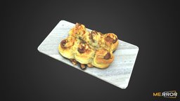 [Game-Ready] Ham Roll Bread food, roll, ham, 3dscanning, photogrametry, bread, realistic, sweet, dessert, bakery, korean, foodscan, 3dscan, noai