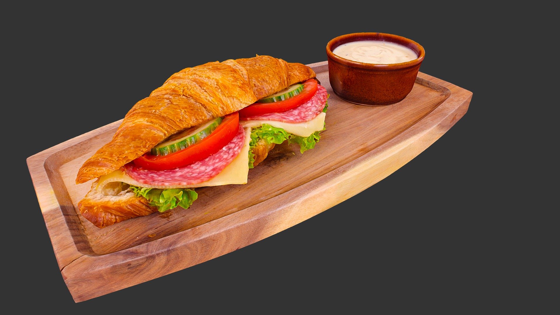 Realistic 3D model of the Croissant Collection. This model was created by photogrammetry technology for restaurant using in AR 3d model