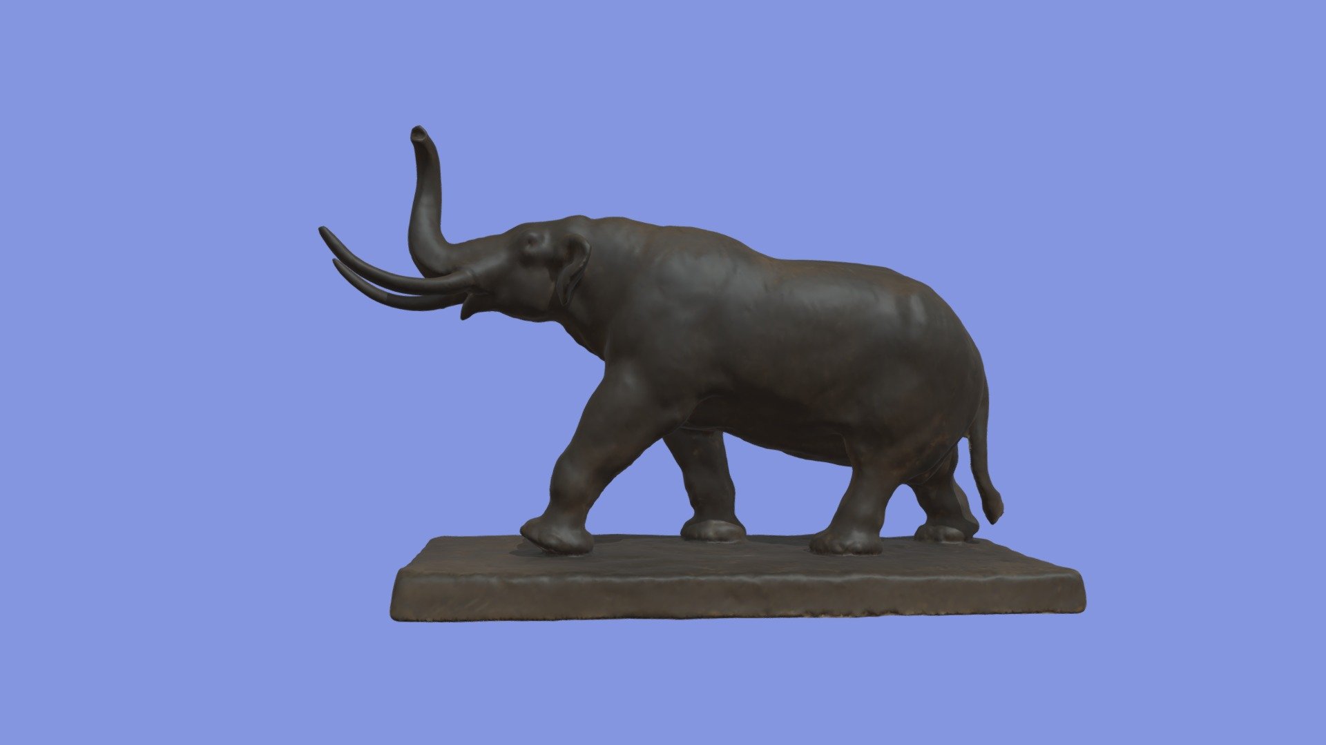 This mastodon sculpture sculpture was created by James L. Clark (1883-1969) in 1956. It was 3D scanned with a Go!Scan 50 on 27 May 2022 at the New York State Museum. Courtesy of the New York State Museum 3d model