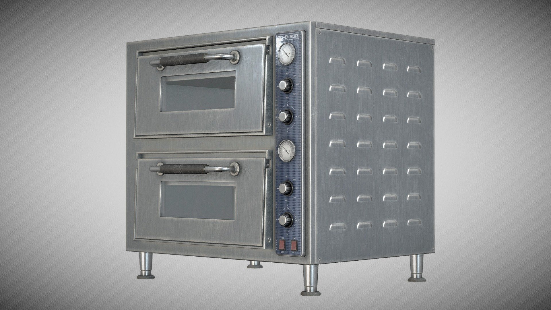 High Quality - fully textured PBR game ready model of a commercial restaurant pizza oven.

Immerse your audience in an authentic culinary experience with this highly accurate and meticulously modeled commercial oven. From its sleek stainless steel exterior to its intuitive control panel, every element has been painstakingly crafted to replicate the real-world counterpart with utmost precision.

Created with optimized geometry and high-resolution textures, this 3D model ensures optimal performance while maintaining exceptional visual fidelity. The meticulously hand-painted textures showcase realistic materials, including metallic surfaces, reflective glass, and durable plastics, enhancing the overall level of immersion.

Object:

Made in Maya
Ready to use in any PBR compliable program such as Unreal, Unity etc.
Models centered at origin 0,0,0.
Real world scale (cm).

Textures:

Full PBR set
Base Colour, Normal, Roughness, Ambient Occlusion, Metallic
All at 4K resolution - Industrial Pizza Oven - Buy Royalty Free 3D model by PixelPress 3d model