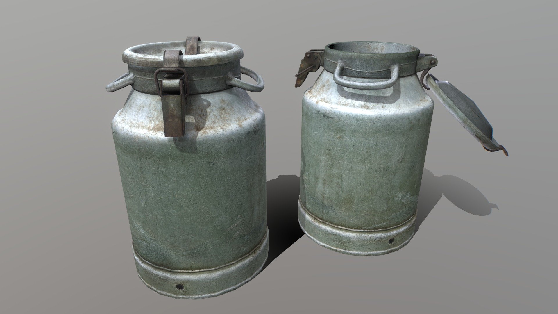 Old Soviet milk can 40 liters. It is well suited for the environment of the survival game. Low poly game ready model with photoreal-pbr-textures 3d model