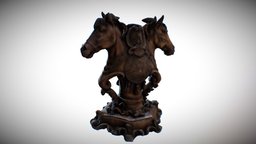 Twin Head Horses statue, houdini, realitycapture, 3dscan