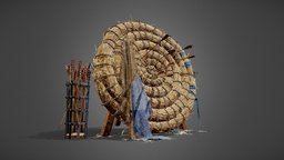 archery_target medieval, archery, target, training, traditional, martial, shooting, straw, props-assets, medieval-prop