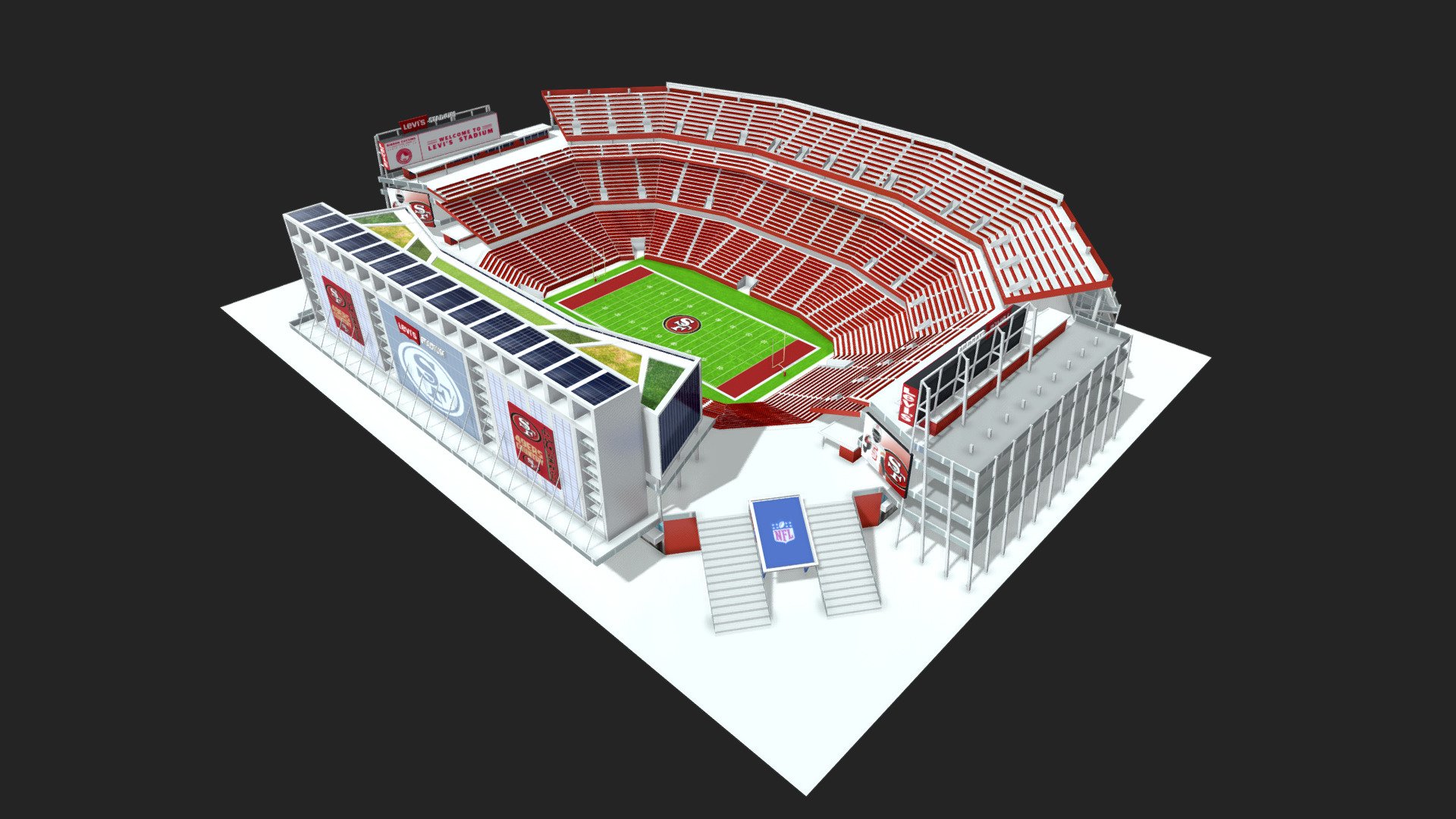 Levi's Stadium 3D Model - Buy Royalty Free 3D model by Shin Xiba 3D (@Xiba3D) 3d model
