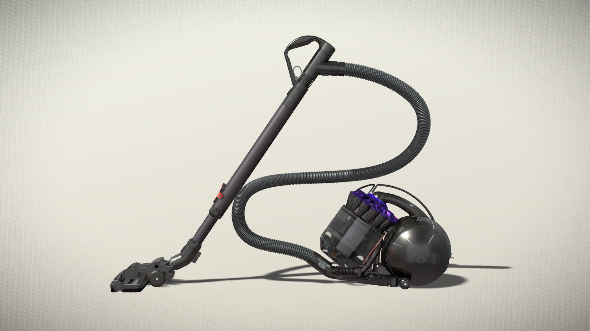 •         Let me present to you high-quality middle-poly 3D model of vacuum cleaner Dyson DC37. Modeling was made with ortho-photos of real vacuum cleaner that is why all details of design are recreated most authentically.

•        The model uses 18 simple colored materials and 6 materials with 4 textures used in various combination and 2 of them is used as mask for sign, logos etc.

•   The model is Rigged in Maya and has Character set with 6 poses. This Rig Setup mainly expects to set any static pose for interior or object visualization, but simple animation you can create too.

•   &ldquo;NOT_RIGGED_POSES