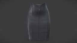 Front Zip Leather Business Skirt