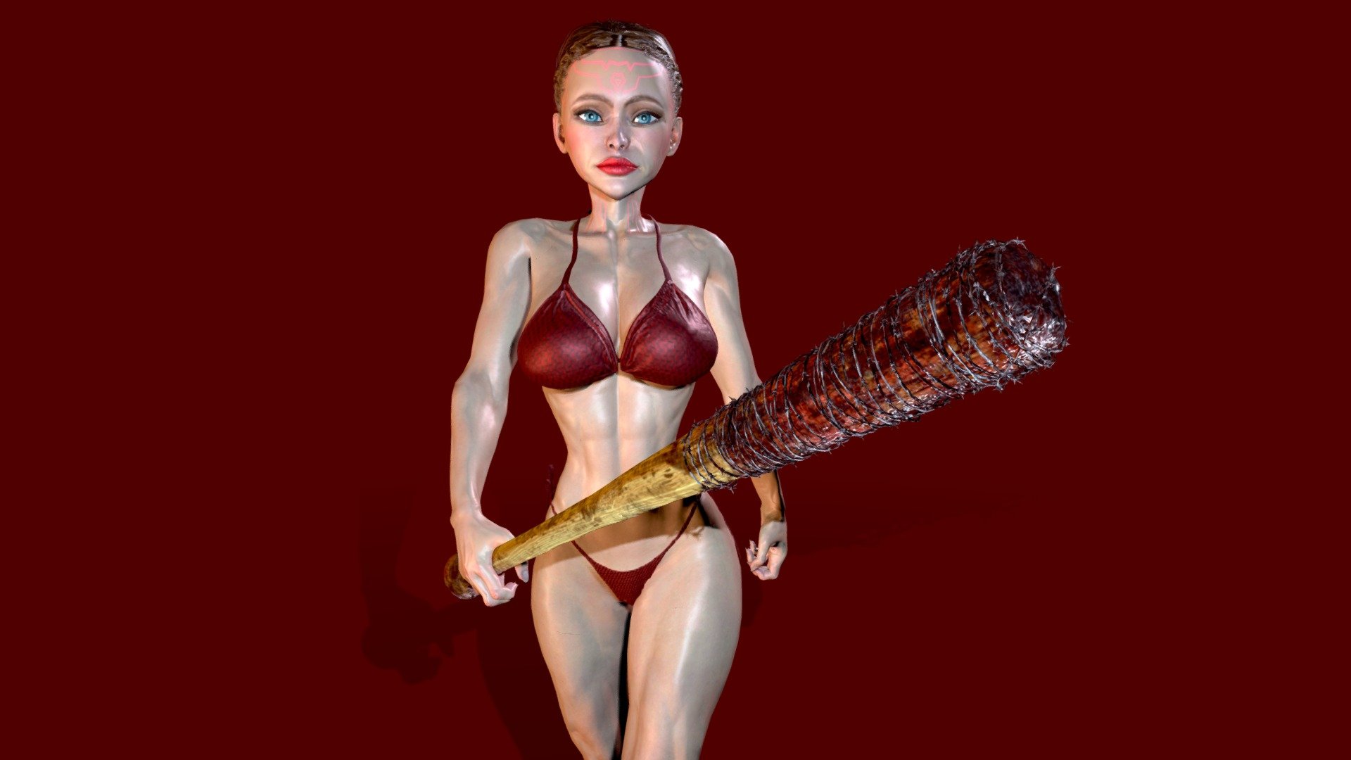 Girl 16 - Girl walking with baseball bat - Girl 16 - Girl walking with baseball bat - 3D model by AR3X (@cg-girls) 3d model