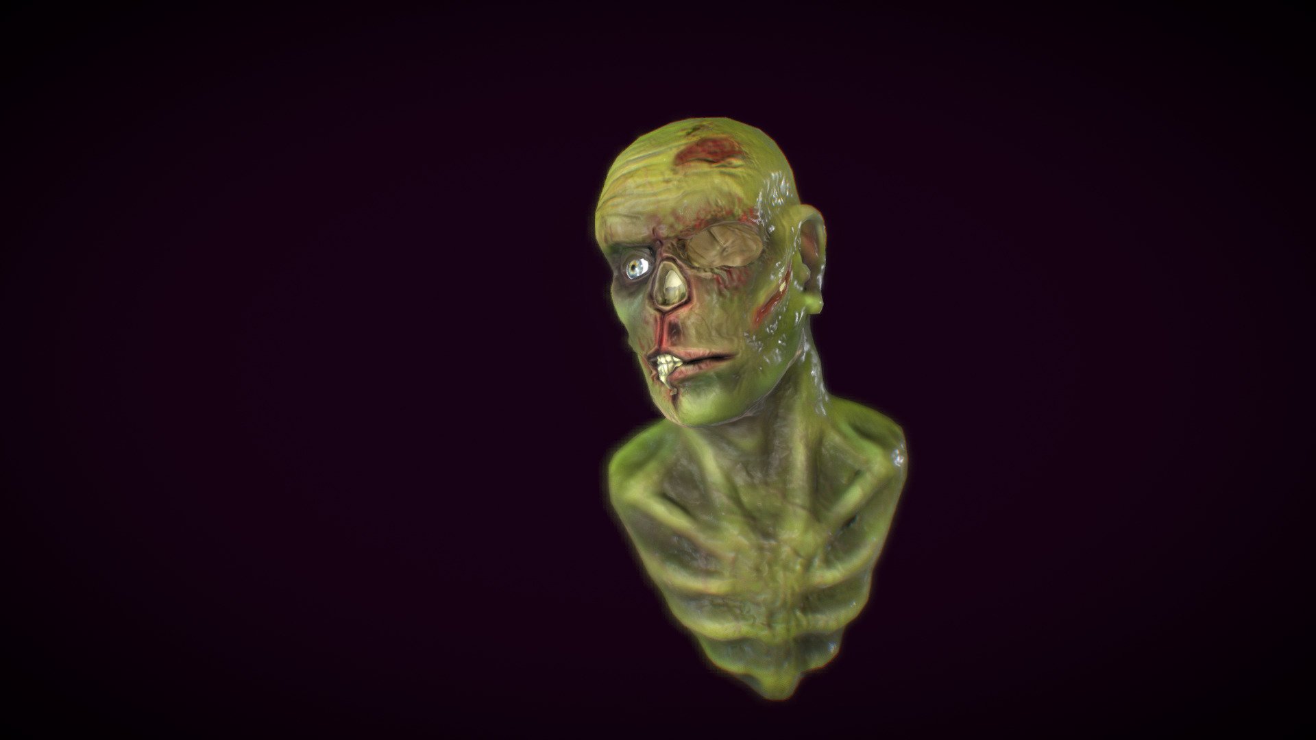 Sculpted and texture painted in Zbrush rigged and animated in Blender - Zombie - 3D model by Jonathan Hale (@joehog12) 3d model