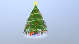 Christmas Tree tree, green, lights, toys, snow, christmas, gift, star, christmas-tree, maya, photoshop