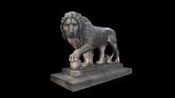 Neoclassical Lion baltimore, scuplture, lion, statue, dronephotogrammetry, metashape, architecture, photogrammetry
