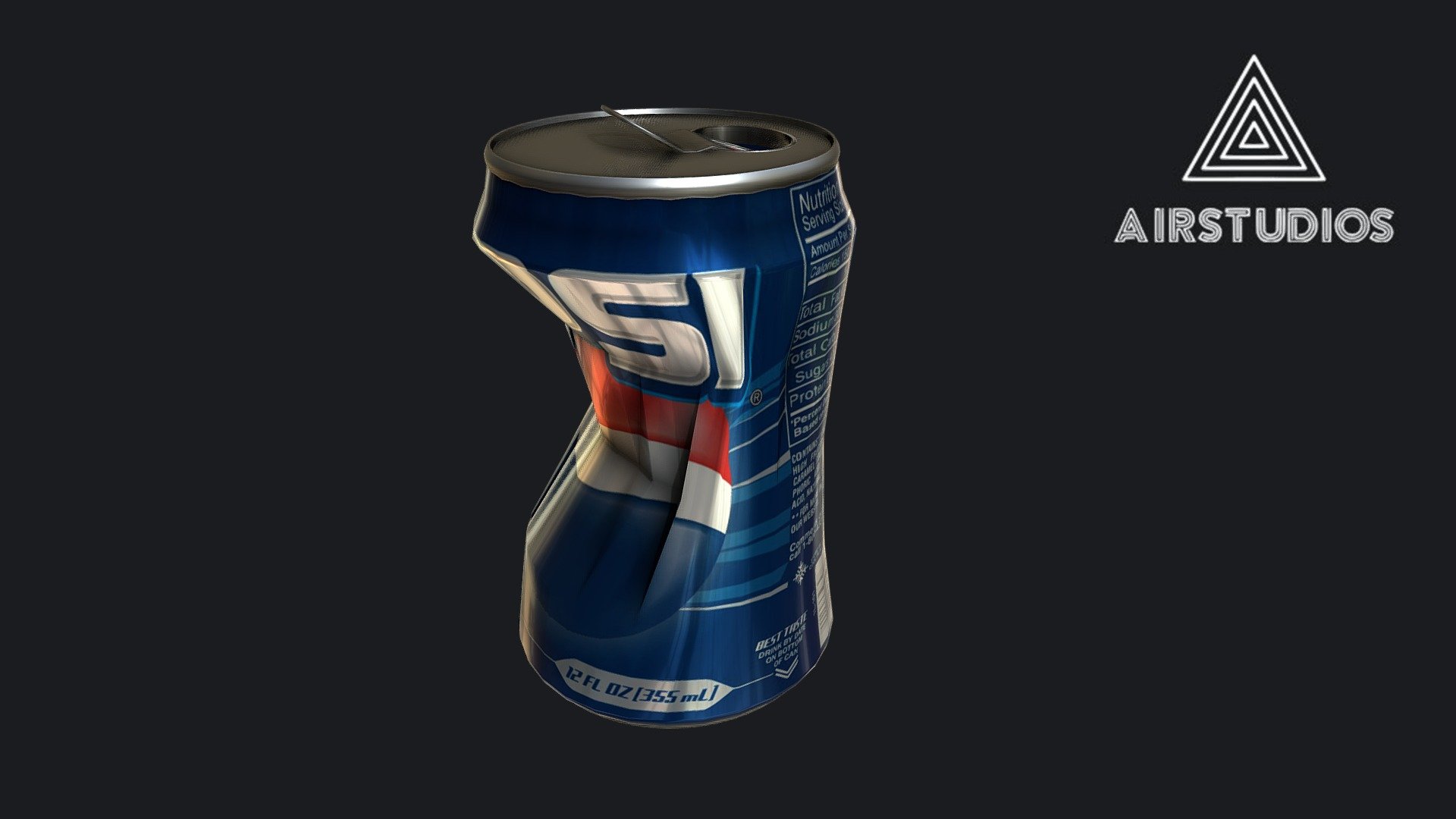 Busted Pepsi Can
Made in Maya - Busted Pepsi Can - Buy Royalty Free 3D model by AirStudios (@sebbe613) 3d model