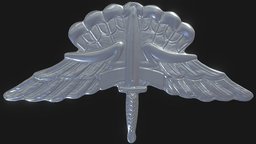 Military stl, soldier, army, award, parachute, badge, us-army, air-force, military, usa, genereal, 75thranger, freefall-badge
