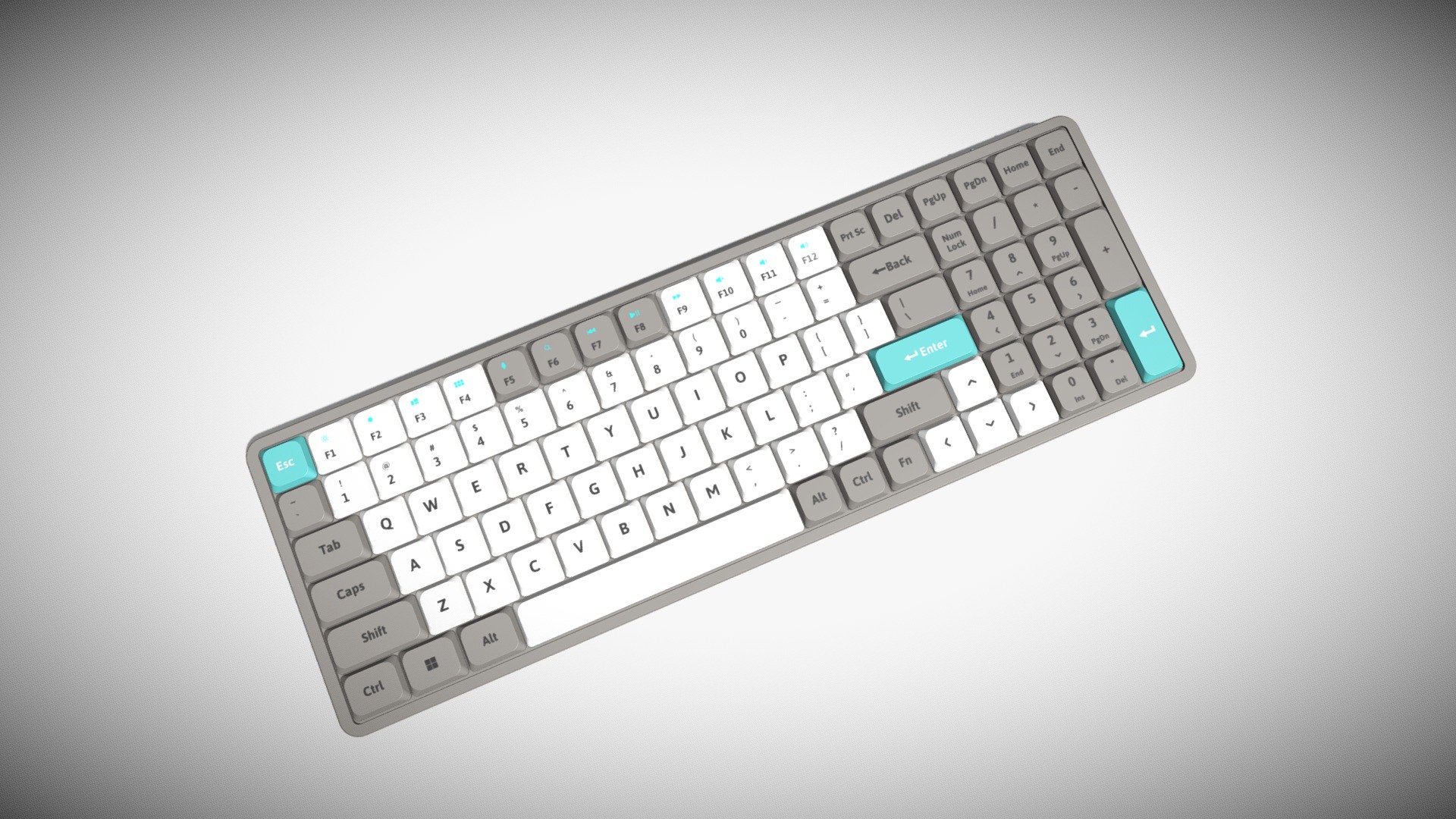 Detailed model of a grey 1800 Compact Keyboard, modeled in Cinema 4D.The model was created using approximate real world dimensions.

The model has 56,449 polys and 56,646 vertices.

An additional file has been provided containing the original Cinema 4D project files with both standard and v-ray materials, textures and other 3d export files such as 3ds, fbx and obj 3d model