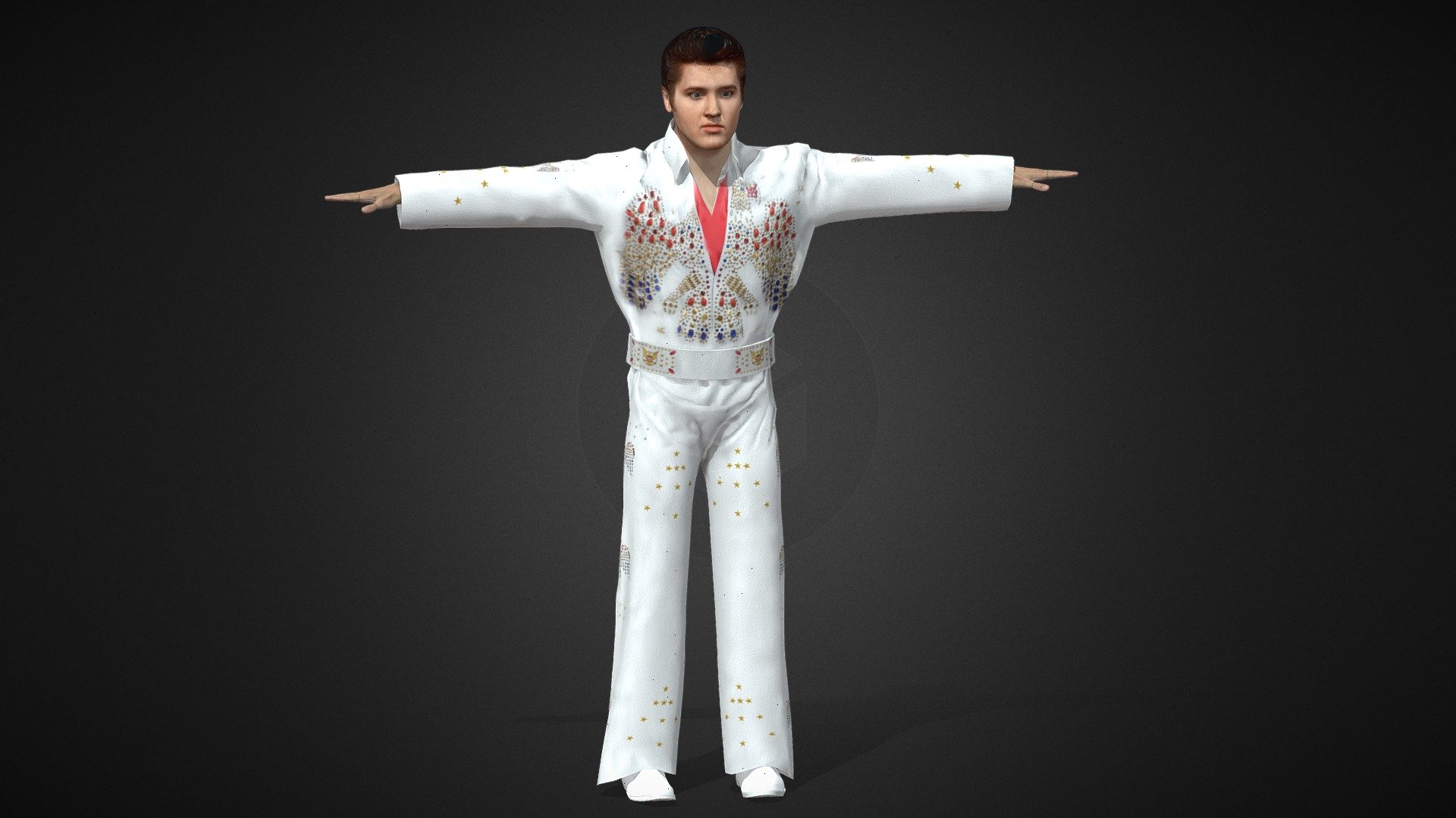 Custom 3D Model of Elvis Presley

I can create 3D models of all famous artists or custom characters. You can send me a message on Instagram if you’re interested –&gt; https://www.instagram.com/valone.future/ - Elvis Presley - 3D model by ValOne 3d model