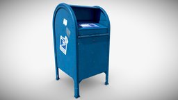 USPS Mailbox post, mail, mailbox, letter, box, postbox, letterbox