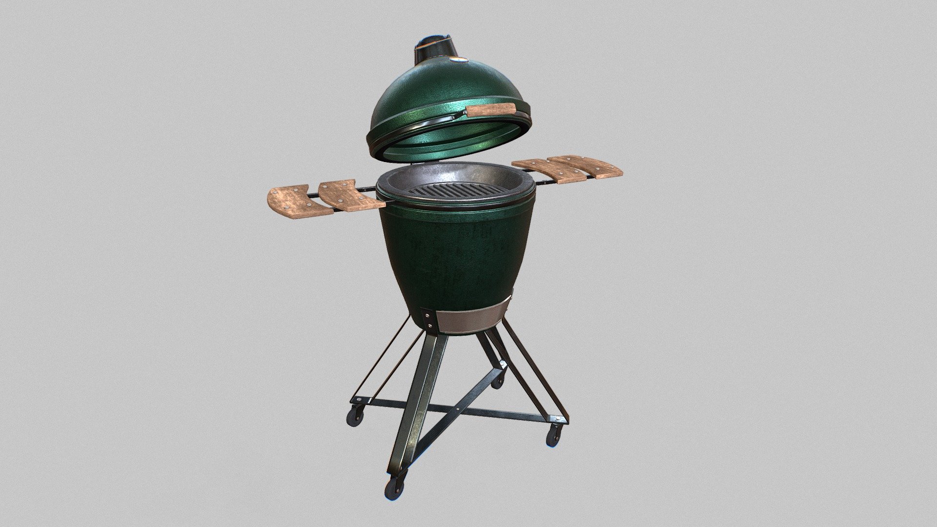 The Large EGG is the most popular size and a favorite to handle the cooking needs of most families and gatherings of friends. Accommodates all EGGcessories for baking, roasting or smoking. It’s versatile enough for weekend cookouts or pizza parties, large enough for eight steaks at once, and efficient enough for an impromptu meatloaf for two! - Grill - Big Green Egg - Buy Royalty Free 3D model by Victor Samokhin (@samokhin.v) 3d model