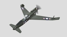 Curtiss XP-55 Ascender Prototype Low Poly Asset world, ww2, mac, pc, unreal, prototype, ready, vr, ar, android, ios, engine, web, curtiss, warplane, worldwar2, unity, asset, game, 3d, lowpoly, low, poly, model, mobile, plane, war, xp-55, xp55, ascender