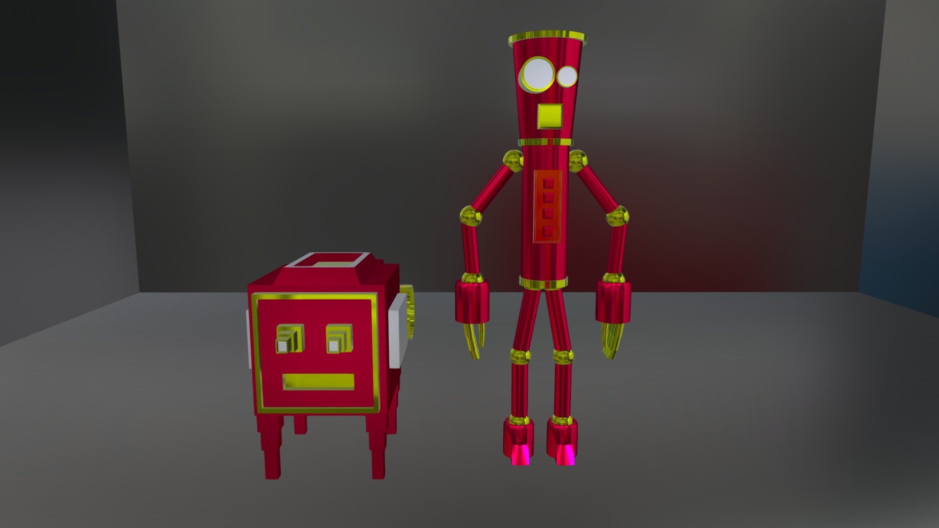 I took some inspiration from Robots the movie and Goddard from Jimmy Neutron 3d model