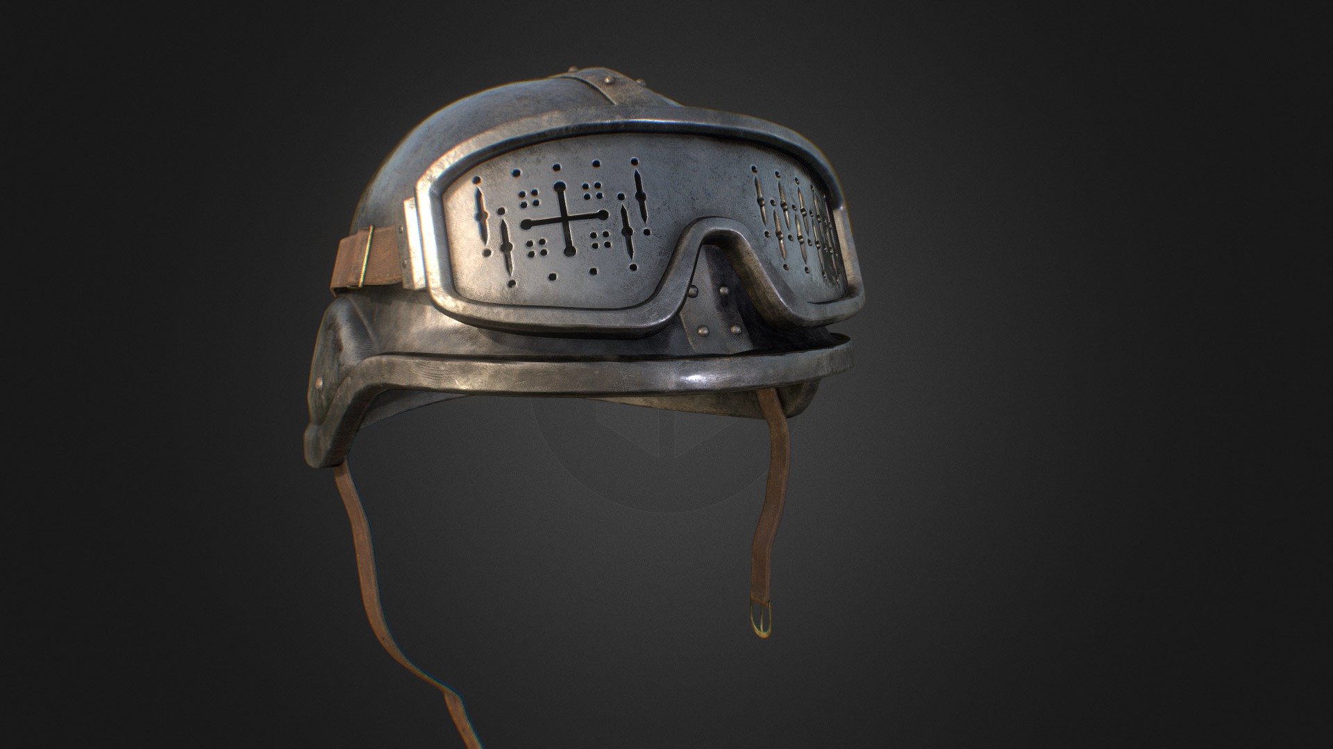 Medieval helmet with a touch of modernity - Helmet - 3D model by Ruslan Maer (@hypercat17) 3d model