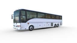 Generic White Van Hool Bus van, tour, bus, american, realistic, express, tourism, game, 3d, vehicle, usa, textured, gameready, hool, vanhool