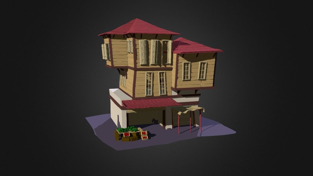 Turkish Historical Houses - Cartoon House 2 - Download Free 3D model by mmtdz (@mehmetduz) 3d model