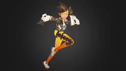 Overwatch Tracer unlit, low-poly
