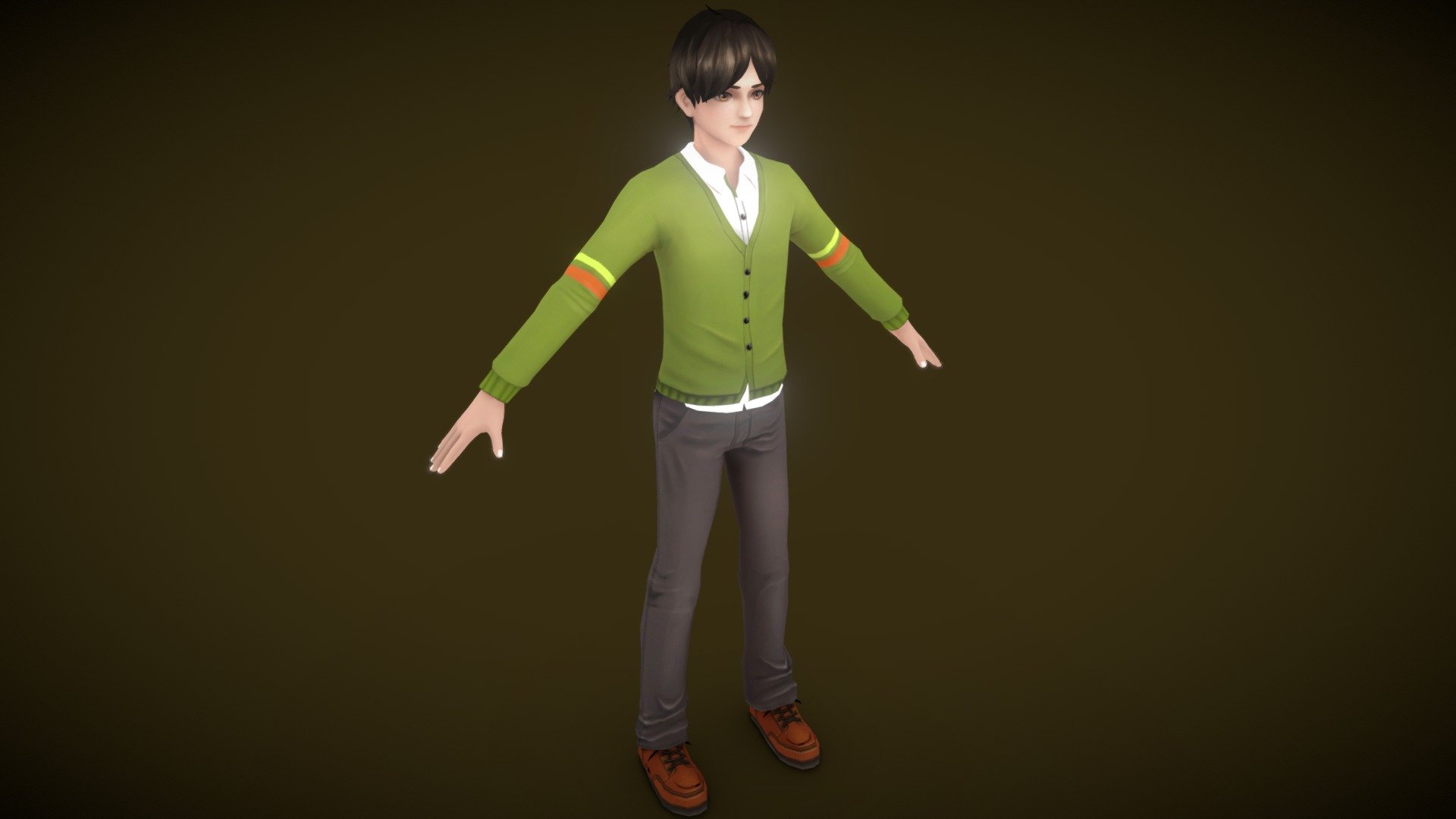 This is 3D character cartoon : 
- Model lowpolys 
- Texture High quality : Diffuse map ( Hainpain ) 
- Model no skill Animations(pose idle) - VIASS_Student - Buy Royalty Free 3D model by VIASS 3d model