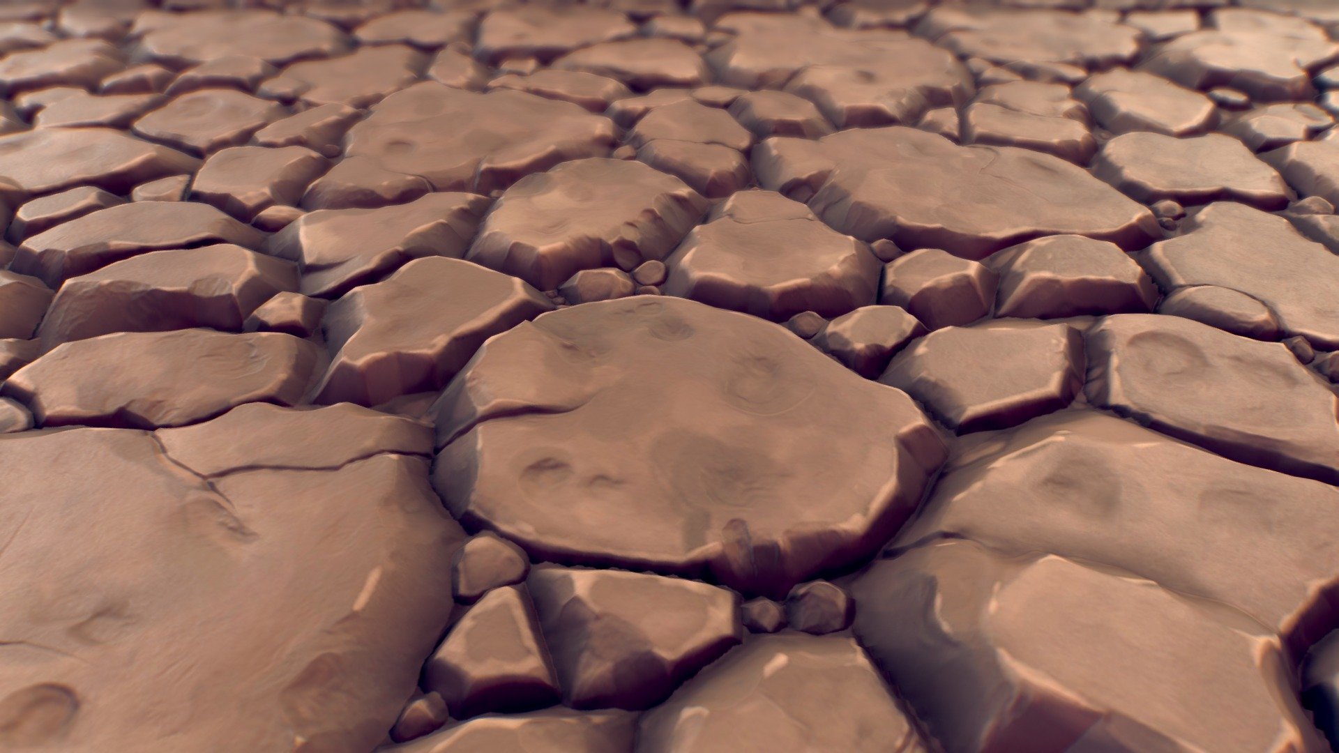 A stylized, dry, brown, cracked earth PBR texture for your game project. All texture maps included are 2048x2048 pixels.

Maps included are:




Color map

Normal map

Roughness map

Metal map

Height map

AO map
 - Desert Cracked Earth - PBR Series - Buy Royalty Free 3D model by BitGem 3d model