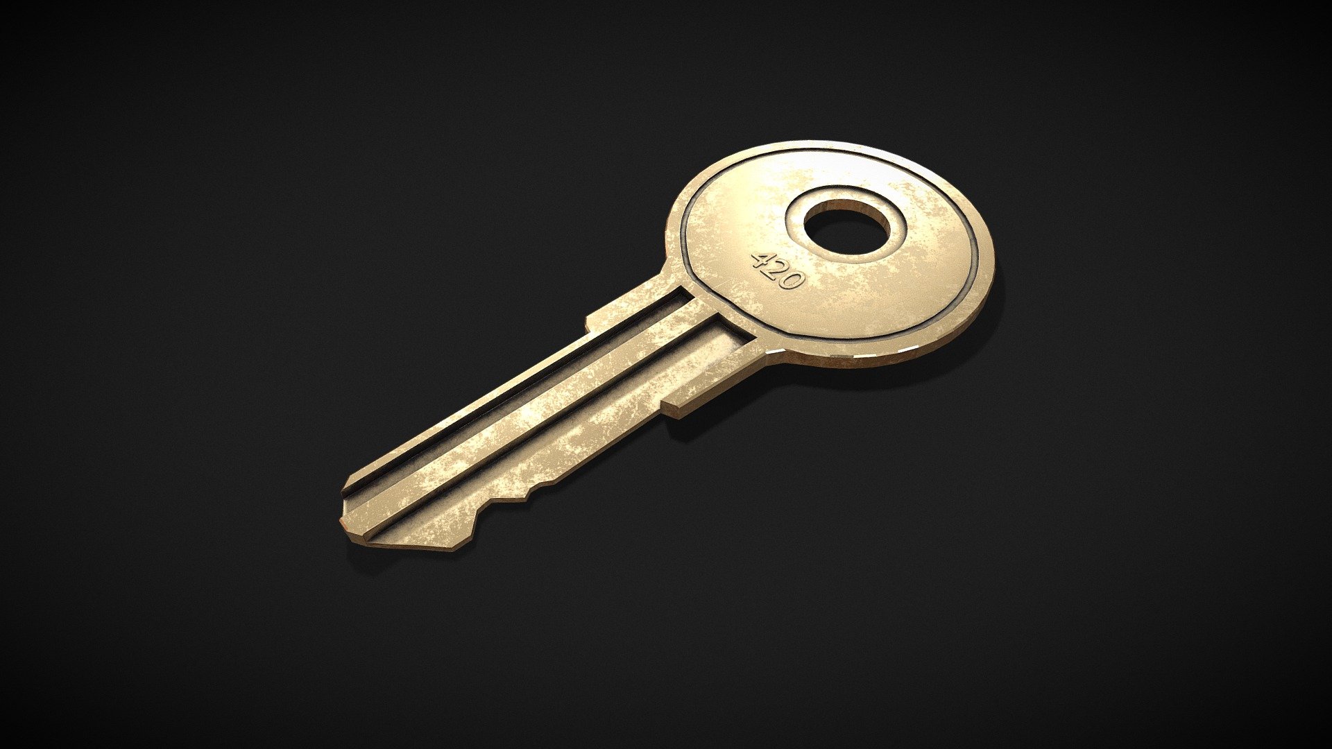 Key - but just one side modeled - Door key - Download Free 3D model by SusanKing (@krolzuzannapl) 3d model