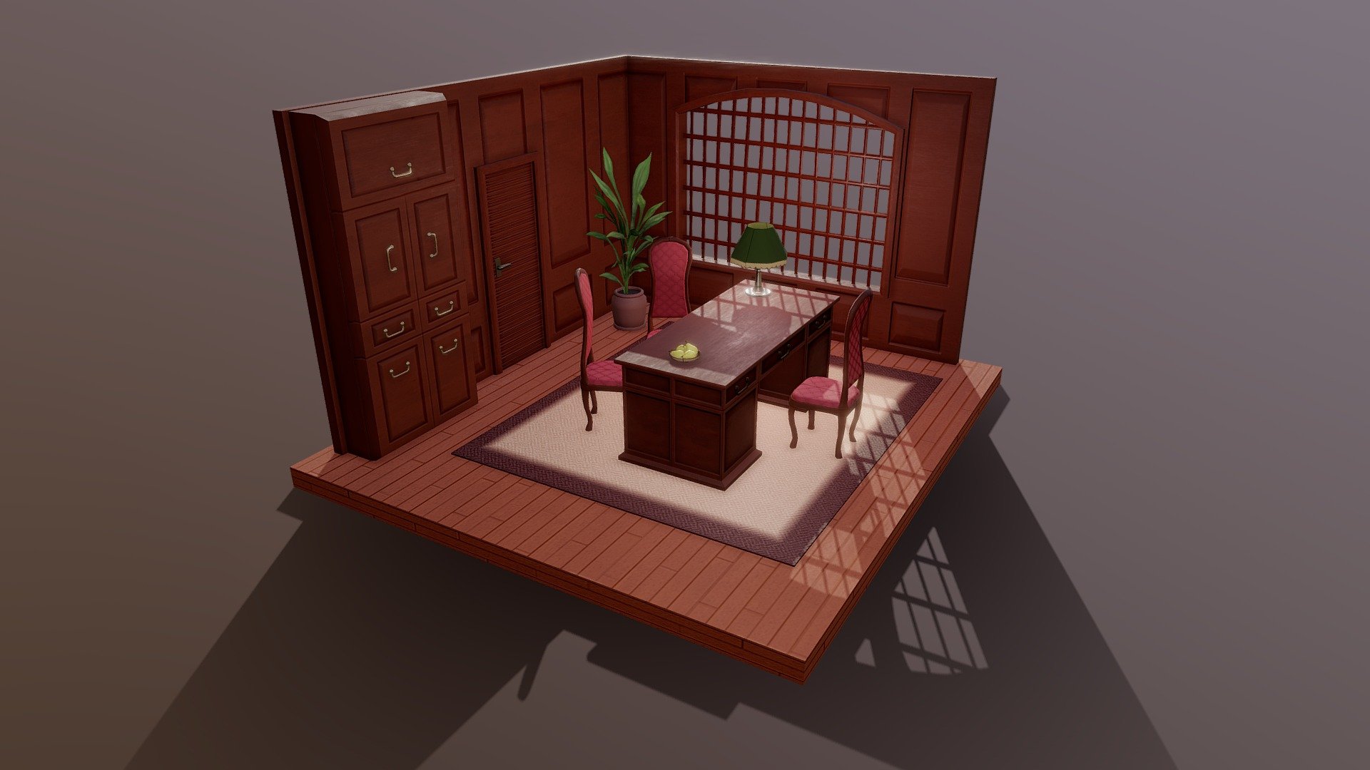 Office Room - Download Free 3D model by Santrez 3d model