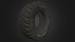 Off-road tire tire, game-asset, game-model, off-road, low-poly, game
