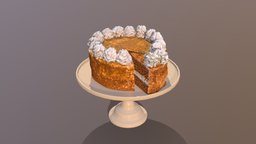 Sliced Caramel Cake red, cake, birthday, realistic, scanned, bakery, photogrammetry, 3dsmax, 3dsmaxpublisher, pbr, cakesburg, noai