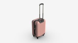 Suitcase hard shell small on wheels trolley, small, voyage, bag, adventure, travel, holiday, journey, suitcase, luggage, zipper, leisure, trip, baggage, tourist, 3d, pbr, concept, plastic