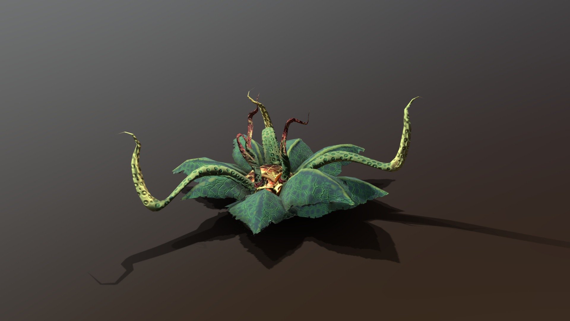 A fun little plant I wanted to make for a game project, but was too late with, so I just finished it for my own fun. Did a little idle animation for the plant too, would’ve been fun to make one for when player walks into it too and gobbles them up or something :D - Tentacle Plant - Download Free 3D model by meowskie 3d model