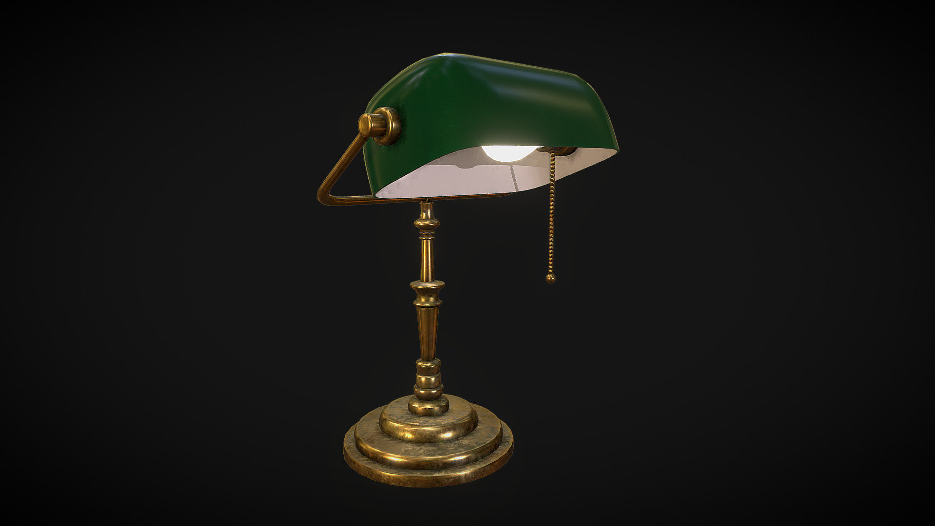 A lamp to be used in a personal project, a noir style detective desk 3d model