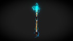 Magic scepter wizard, rpg, videogame, medieval, 3dcoat, middle, scepter, ages, crosier, weapon, maya, magic