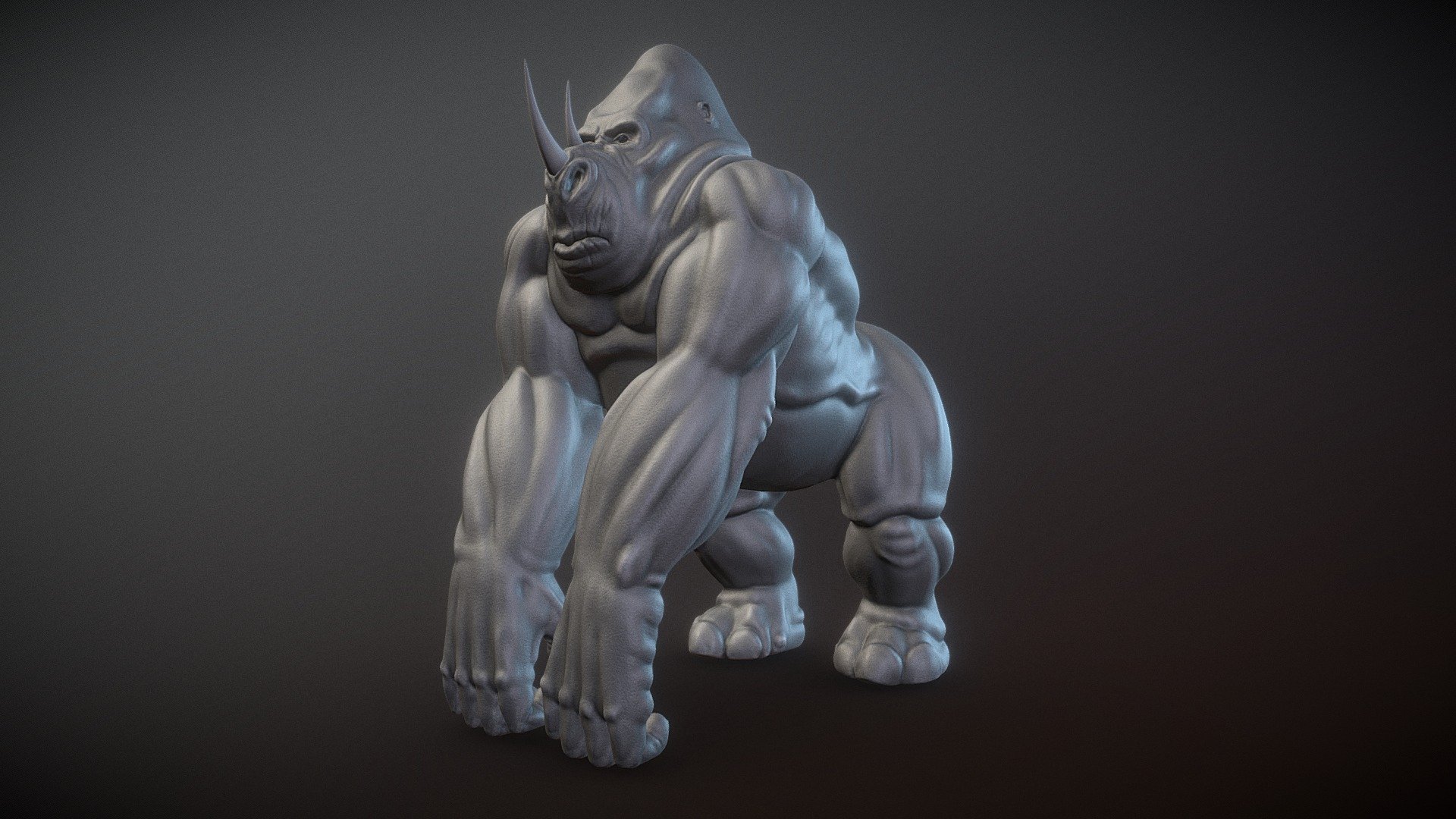 An hybrid creature&hellip; A Goriceros - Sculptjanuary #15 Beast: Hybrid - 3D model by diegoalnkr 3d model
