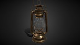Old Lantern lantern, prop, realistic, blender3d, oil-lantern, noai