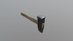 Hammer 02 hammer, wood, steel
