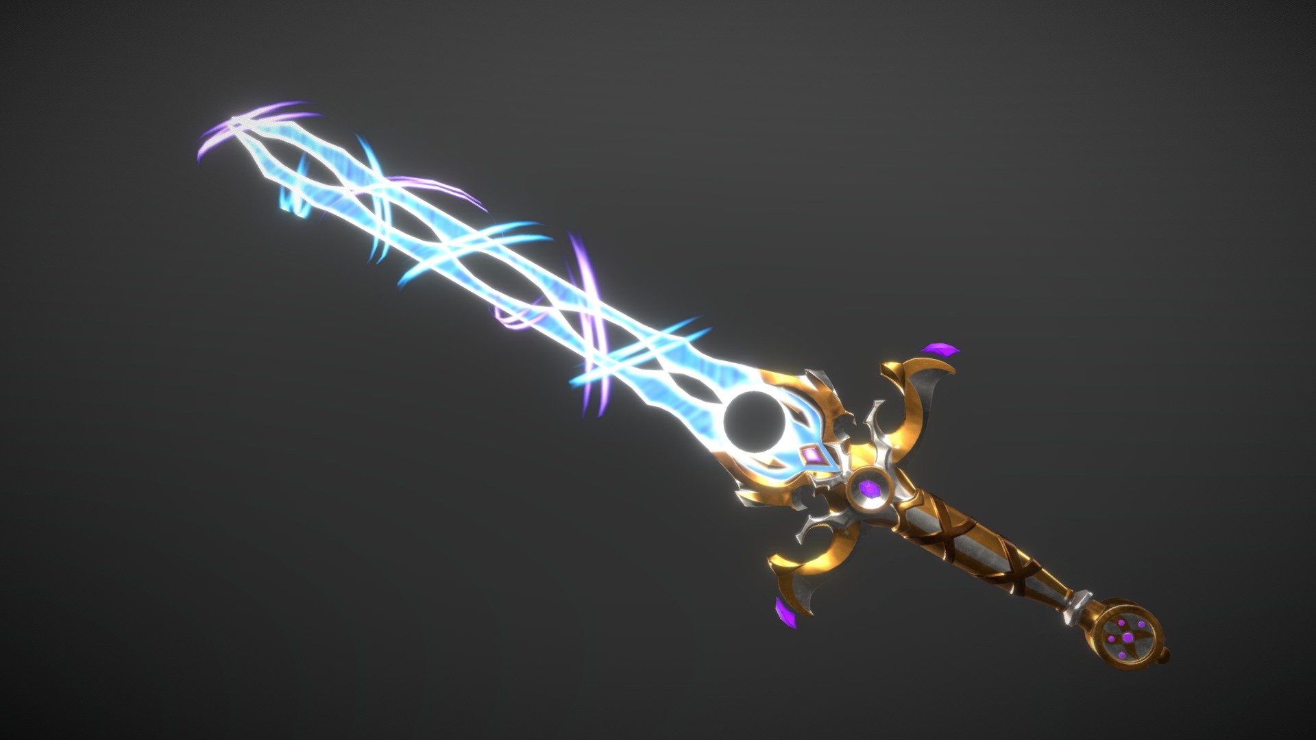 A magic sword made from the reference I found here: https://www.artstation.com/artwork/48aLwY - Magic Energy Sword - 3D model by Shellcat11 3d model