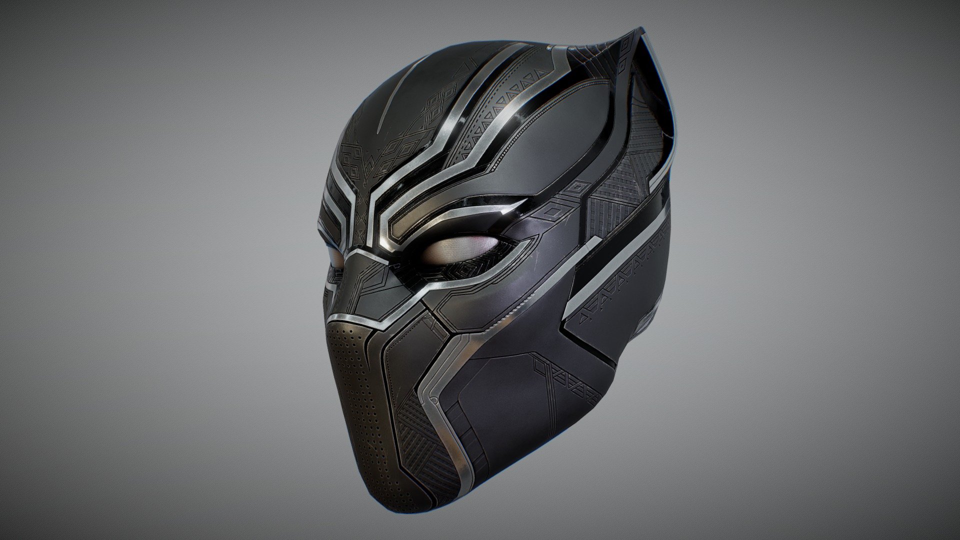 Black Panther Mask - Sculpted in ZBrush, Textured in Substance Painter

Based on the mask design from Captain America: Civil War and the beginning of Black Panther - Black Panther Mask - 3D model by Brandon Shirk (@ShirkBrandon) 3d model
