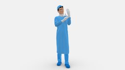 Man In Doctor S Clothes 0222 people, doctor, clothes, miniatures, realistic, character, 3dprint, model, man, male