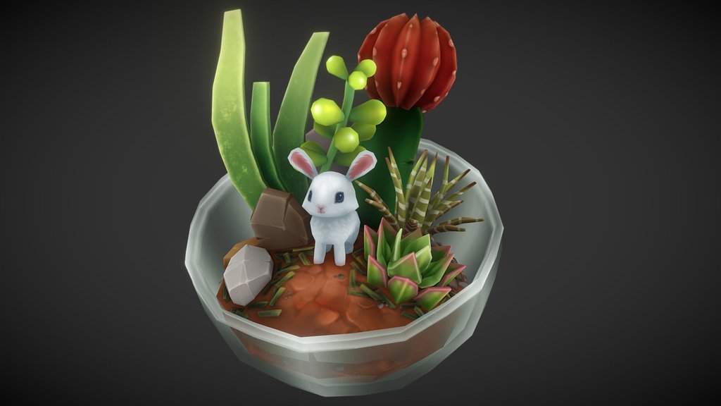 my first sketchfab upload. 

I want to do more cute stuff &gt;.&lt; more painted stuff.
inspired by my rabbit&hellip; and my terrarium 3d model