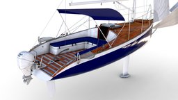 Small Sail Yacht Wooden yacht, sail, luxury, dock, sailing, pier, sailboat, sailor, port, motorboat, cruise, trip, watercraft, recreational, ship, boat, unbranded, yachtboat