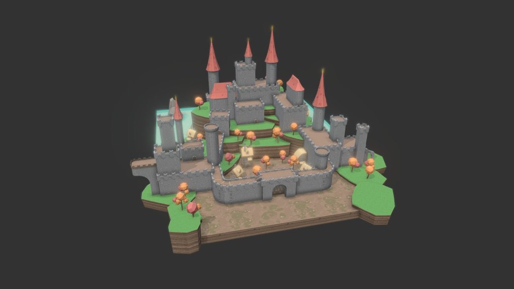 Scene with some kits I made for the medieval fantasy design challenge
Here is the collection with the single assets:
https://skfb.ly/69SO8 - Medieval castle scene 01 - Download Free 3D model by BlackSpire 3d model