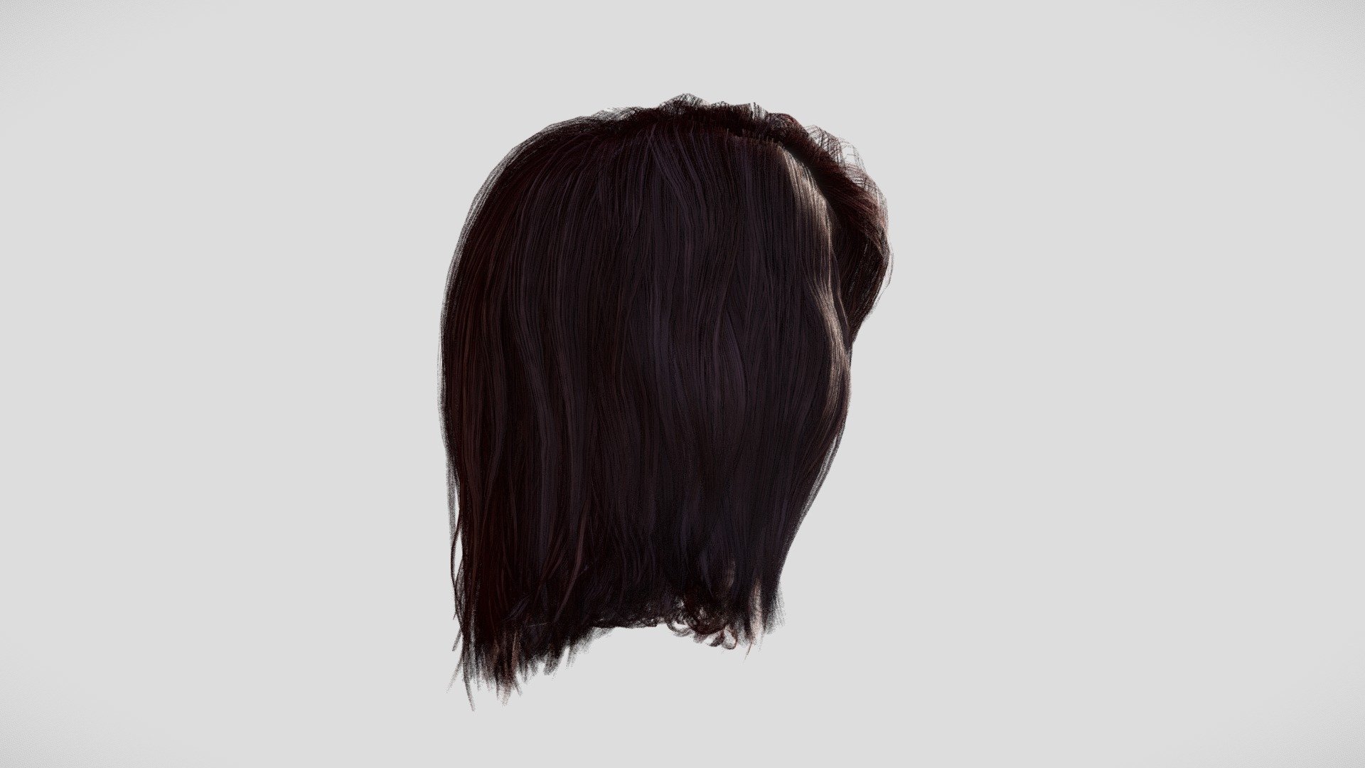 Hairstyle for your 3d character!

GEOMETRY:
The haircut is made with quad polygon geometry, a.k.a hair cards. The hair geometry is meticulously constructed with a single edge flowing through the center for easy rigging and intuitive spline manipulation.

TEXTURES:(4096x4096):
    o - used to simulate Ambient Occlusion effect
    z - used to simulate Unreal's Pixel Depth Offset effect
    flow - used to control the direction of reflection normal
    id - used for cross-strand color variation
    op - used to manipulate opacity or alpha
    root - used for gradual root coloring along the flow of the strand
    base - Base texture

The textures are compatible with the new Smart Hair system within Reallusion Character Creator, which is made to be used with both UnrealEngine and Unity.

EXTRA:
The hairstyle also includes the scalp geometry and textures to prevent the skin from peaking through the hair strands thus creating an unrealistic-looking hairstyle.

Happy characterizing!

**NOTES:
* Head not included - Hair Female - 016 - Buy Royalty Free 3D model by Scanlab Photogrammetry Inc. (@scanlabstudio) 3d model