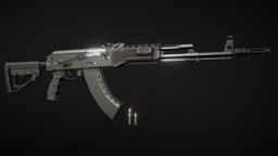 Low-Poly AK-203 762x39, lowpoly, 200-series