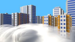 Buildings Above Clouds b3d, cloud, sketchfabweeklychallenge, blender, blender3d, city